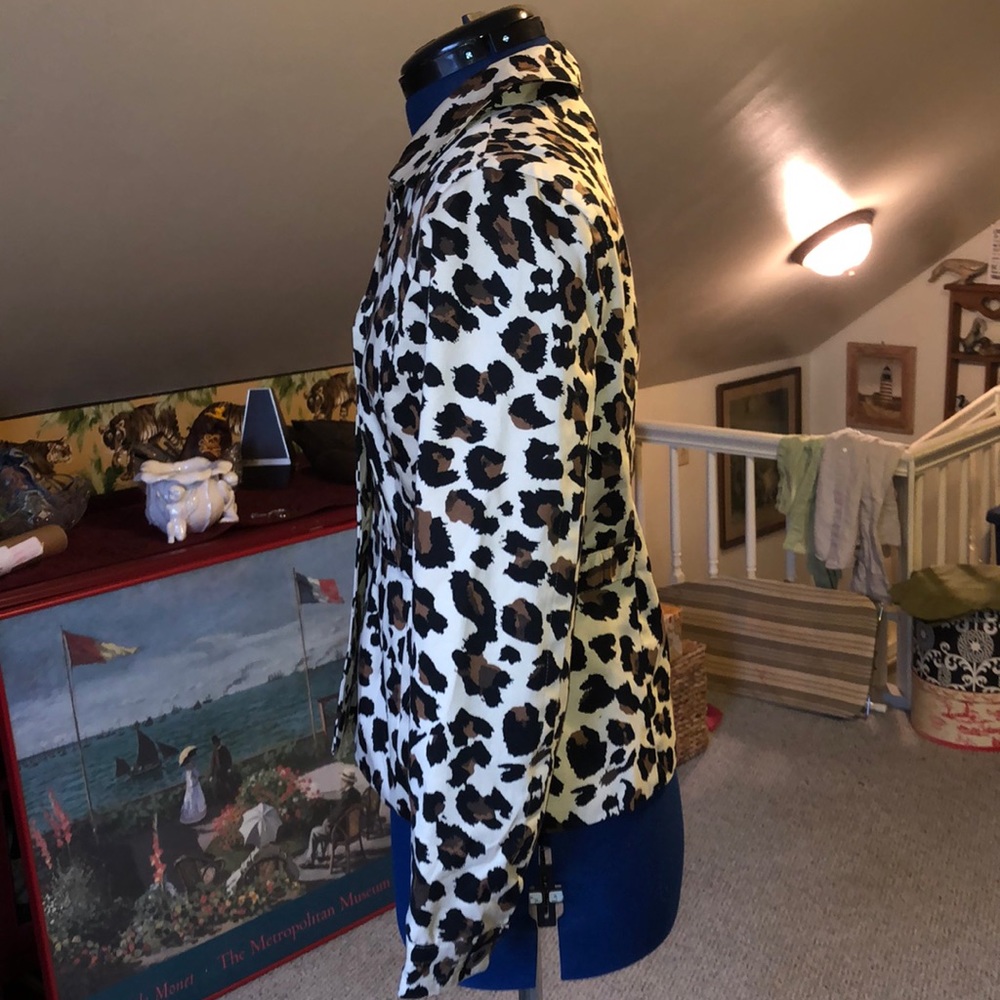 ๐ Silk land leopard print dress jacket small - Picture 4 of 8